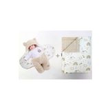 migie 0-4 Ay Bebek Dış Kundak ve Battaniye Seti Wellsoft Bej (Gökkuşağı Desenli)