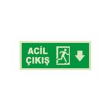 Mıgnatıs Acil Çıkış Aşağı Ok Lümen Folyo Levhası - Sac Malzeme 19.5X8Cm