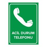 Mıgnatıs Acil Durum Telefonu Levhası - Sac Malzeme 50X70Cm