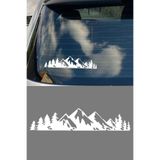 MIGNATIS Dağ ve Ağaç Resmi Oto Araba Cam Sticker, Vinil, 15x15 cm, Kendinden Yapışkanlı, UV Dayanımlı, Solmaya Dayanıklı (Beyaz)