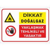 Mıgnatıs - Dİkkat Doğalgaz Yaklaşmak Tehlikeli Ve Yasaktır Levhası - Sac Malzeme 50 x 70 cm
