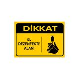 Mıgnatıs Dikkat El Dezenfekte Alanı Levhası - Sac Malzeme 35X50Cm