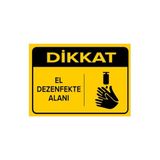 Mıgnatıs Dikkat El Dezenfekte Alanı Levhası - Sac Malzeme 50X70 Cm