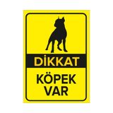 Mıgnatıs Dikkat Köpek Var Sarı Renk Levhası - Sac Malzeme 35X50Cm