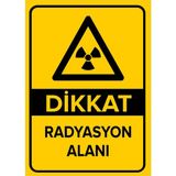 Mıgnatıs - Dikkat Radyasyon Alanı Levhası - Sac Malzeme 35 x 50 cm