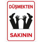 Mıgnatıs - Düşmekten Sakının Levhası - Sac Malzeme 25 x 35 cm