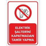Mıgnatıs - Elektrik Şalterini Kapatmadan Tamir Yapma Levhası - Sac Malzeme 50 x 70 cm