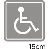 Mıgnatıs Engeli Arabası ve Engelli Kadın Araba Işareti Sticker - Gri - 15 CM