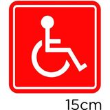 Mıgnatıs Engeli Arabası ve Engelli Kadın Araba Işareti Sticker - Kırmızı - 15 CM