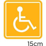 Mıgnatıs Engeli Arabası ve Engelli Kadın Araba Işareti Sticker - Sarı - 15 CM