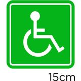 Mıgnatıs Engeli Arabası ve Engelli Kadın Araba Işareti Sticker - Yeşil - 15 CM
