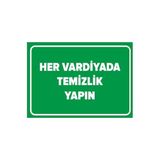 Mıgnatıs Her Vardiyada Temizlik Yapın Levhası - Sac Malzeme 25X35Cm
