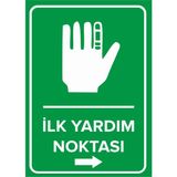 Mıgnatıs - İlk Yardım Noktası Sağ Ok Levhası - Sac Malzeme 50 x 70 cm