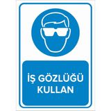 Mıgnatıs - İş Gözlüğü Kullan Levhası - Sac Malzeme 35 x 50 cm
