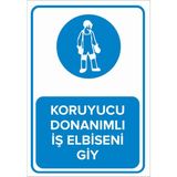 Mıgnatıs - Koruyucu Donanımlı İş Elbiseni Giy Levhası - Sac Malzeme 50 x 70 cm