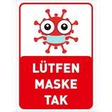 Mıgnatıs Lütfen Maske Tak Korana Simgeli Çocuklar İçin Sac Malzeme 50 x 70 cm Syl45