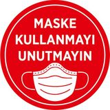 Mıgnatıs Maske Kullanmayı Unutmayın Sticker Afiş Duvar İçin 45 x 45 cm 3'lü Syl13 - 3 Adet