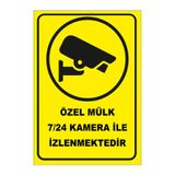 Mıgnatıs Özel Mülk 7 24 Kamera İle İzlenmektedir Levhası Sac Malzeme 35X50Cm
