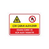 Mıgnatıs Patlayıcı Gazlar Sigara Içilmez Açık Alev Yasaktır Levhası - Sac Malzeme 35X50Cm