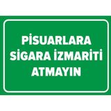Mıgnatıs - Pisuarlara Sigara İzmariti Atmayın Levhası - Sac Malzeme 35 x 50 cm