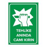 Mıgnatıs Sac Malzeme Tehlike Anında Camı Kırın Levhası 35X50 Cm