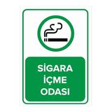 Mıgnatıs Sigara Içme Yeri Sol Ok Levhası - Sac Malzeme 25X35 Cm
