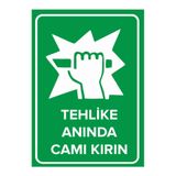 Mıgnatıs Tehlike Anında Camı Kırın Levhası - Sac Malzeme 25X35Cm