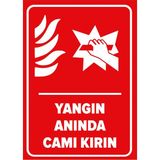 Mıgnatıs - Yangın Anında Camı Kırın Levhası - Sac Malzeme 35 x 50 cm
