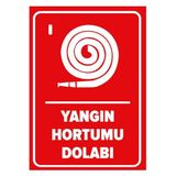 Mıgnatıs - Yangın Hortumu Dolabı Levhası - Sac Malzeme 25 x 35 cm