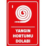Mıgnatıs - Yangın Hortumu Dolabı Levhası - Sac Malzeme 35 x 50 cm