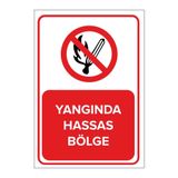 Mıgnatıs Yangında Hassas Bölge Levhası - Sac Malzeme 35X50 Cm