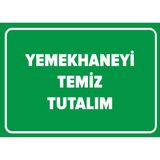 Mıgnatıs - Yemekhaneyi Temiz Tutun Levhası - Sac Malzeme 35 x 50 cm