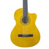 Miguel Angela Ma2-Ce-N Elektro Klasik Gitar (Orta Seviye - Cutaway Kasa) | Dahili Preamp ve Ekolayzer Sistemi, Naturel Parlak Cila, Alt Perdelere Kolay Erişim | Uyum: 4/4 (Tam Boy) Standart