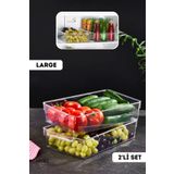 MİHEL Gloss 2'li Large Kapaksız Buzdolabı & Dolap Içi Düzenleyici Organizer