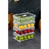 MİHEL Gloss AirControl 4'lü XL Süzgeçli Havalandırmalı Kapaklı Buzdolabı & Dolap İçi Düzenleyici Organizer