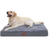 MIHIKK Su geçirmez Köpek Yatağı Orta Boy Köpek Ortopedik Köpek Yatakları Çıkarılabilir Yıkanabilir Kapaklı Sandık için Yumurta Sandığı Köpük Pet Pad Mat Kaymaz Taban, 80 x 60 cm, Gri