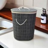 Mihman Home Oval Doğal Bambu Çamaşır Sepeti