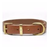 Mihos Handmade Deri Köpek Tasması Açık Kahve M (36-45CM) Cl-Mı-T-M
