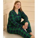 Mihra Kadın Milan Büyük Beden Gömlek Yaka Uzun Kol İnce Pijama Takımı 50801L- 1 Adet