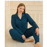 Mihra Kadın Milan Büyük Beden Gömlek Yaka Uzun Kol İnce Pijama Takımı 50801P- 1 Adet