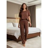 Mihra Kadın Oysho Bisiklet Yaka Kısa Kol İnce Pijama Takımı 20102KL - 1 Adet