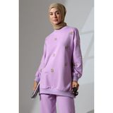 Mihran Butik Kadın Lila Mevsimlik Penye Alt Üst Spor ve Rahat Tesettür Takım