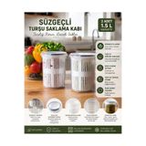 Mihremir 2’li süzgeçli zeytinlik - Turşu zeytin saklama kabı - buzdolabı düzenleyici 2 adetx1,5lt