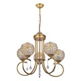 MİHRİMAH 5 Lİ LÜX KRİSTAL TAŞLI AVİZE (GOLD)