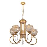 Mihrimah 5 Li Lüx Kristal Taşlı Avize Özp (GOLD)