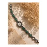 Mihristore Kadın Taşlı Vintage Kol Saati Pinterest Saat Zarif Metal Kordon Doğal Taş Görünümlü Zarif Saat Kadın Kol Saati