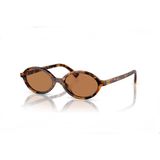 Mii Miu Miu MU04ZS 19P-2Z1 Unisex Güneş Gözlüğü Kahverengi Leopar Çerçeve UV Koruma Özelliği - Kahverengi - Kırçıllı