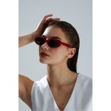 miii Off-White Cat Eye Bordo Çerçeveli Güneş Gözlüğü Uv Korumalı