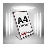 MİİMGLASS L TİPİ A4 PLEKSİ FÖYLÜK BROŞÜRLÜK-DİKEY A4 FÖYLÜK-5 Lİ PAKET