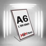 MİİMGLASS L TİPİ A6 PLEKSİ FÖYLÜK BROŞÜRLÜK-DİKEY A6 FÖYLÜK-5 Lİ PAKET